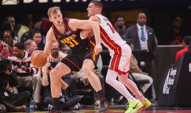 希罗24分杰伦约翰逊空砍三双 热火击败老鹰